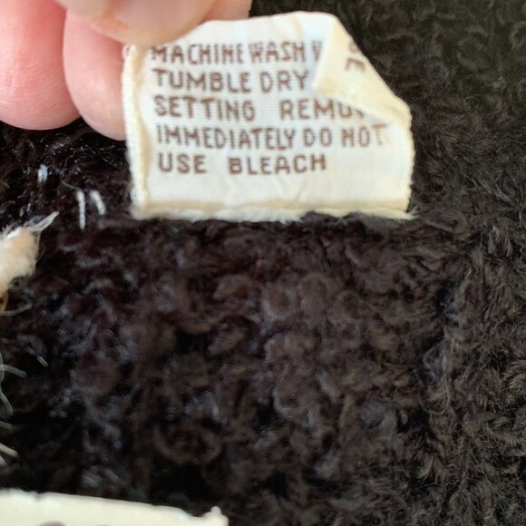 Vintage Millay Black Chunky Open Cardigan Size 40 Large Boyfriend Cozy - Picture 6 of 9